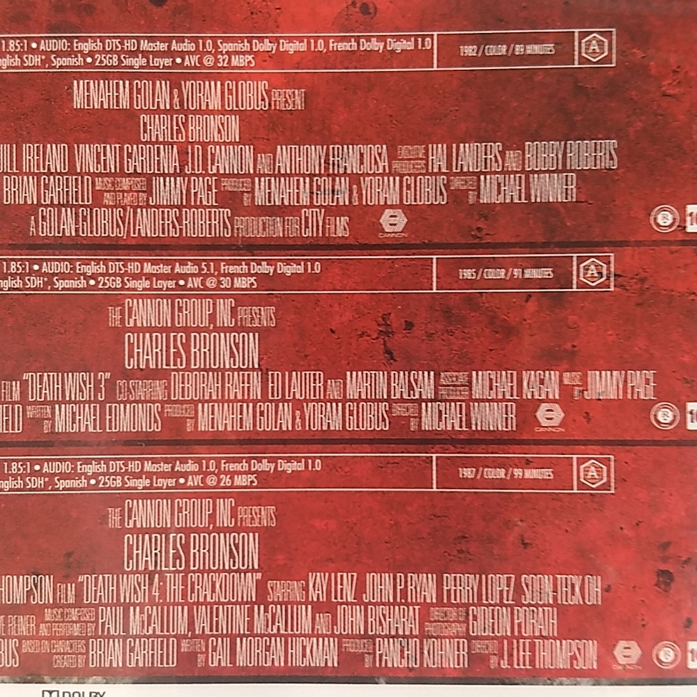 Factory Sealed Bronson: Triple Threat Collection Blu Ray, Death Wish 2,3,4 - Picture 8 of 10